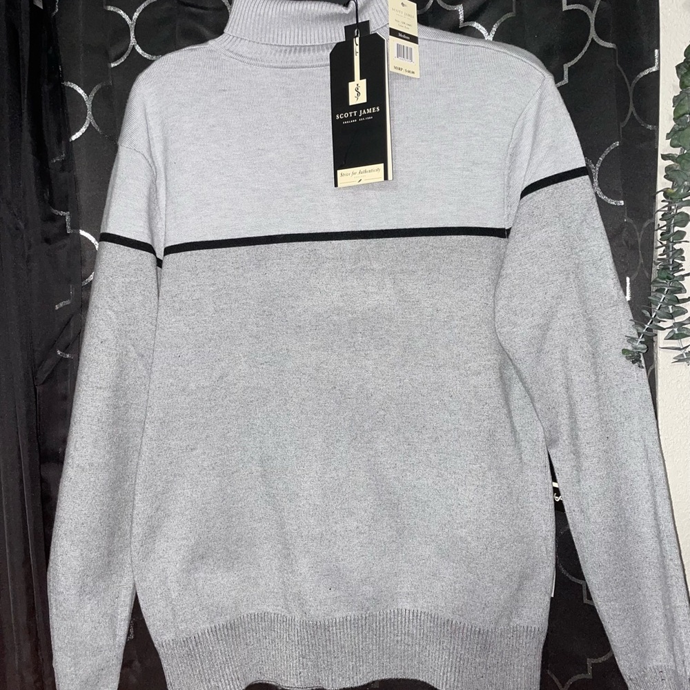 Scott James Men's Gray Turtleneck Sweater